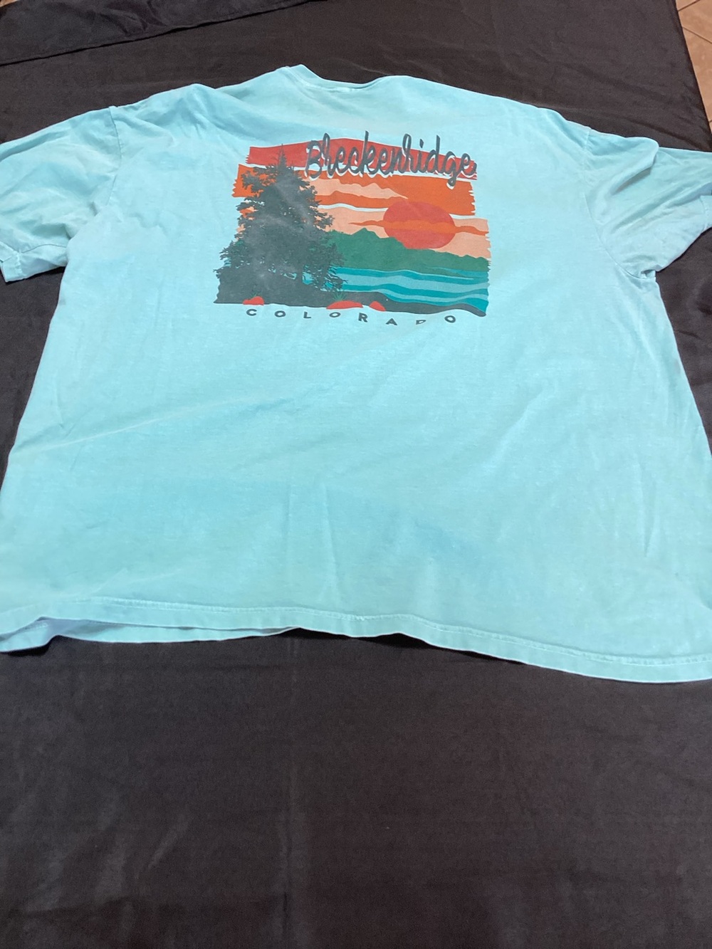 Breckenridge Colorado, Graphic Aqua Tee ,  Size 2X